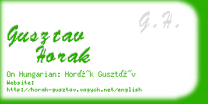 gusztav horak business card